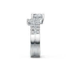 Sterling Silver Semi Mount Ring Setting Princess SQ 6x6mm with White Topaz DHJ