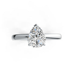 14K Gold Semi Mount Ring Setting Pear PE 10X8mm Solitaire DHJ