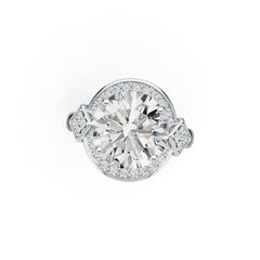 10K Gold Semi Mount Ring Setting Round RD 12X12mm Moissanite Accent DHJ