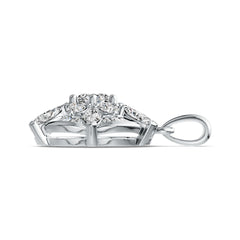 Sterling Silver Semi Mount Pendant Setting Round RD 6x6mm with White Topaz DHJ