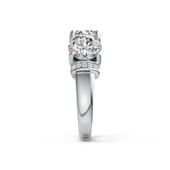 Sterling Silver Semi Mount Ring Setting Round RD 7X7mm with White Topaz DHJ