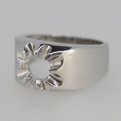 Men's 18K Gold Semi Mount Ring Setting Round RD 7x7mm Ring Solid Syzjewelry