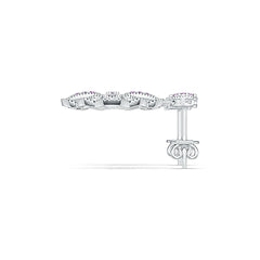 14K Gold Earrings Dangle Filigree Design with or Moissanite Diamond Accent DHJ