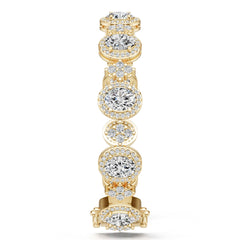 Platinum Semi Mount Bracelet Setting Round Ro 5x6mm Diamond Accent Syz Jewelry
