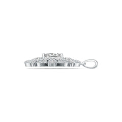 18K Gold Semi Mount Pendant Setting Cushion CU 10X8mm Diamond Accent DHJ