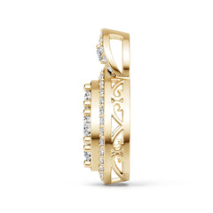 14K Gold Semi Mount Pendant Setting Round Ro 6x6mm Diamond Accent Syz Jewelry