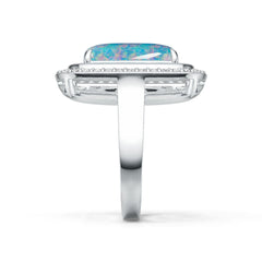 14K Gold Semi Mount Ring Setting Cushion CU 14X10mm Cabochon Diamond Accent DHJ