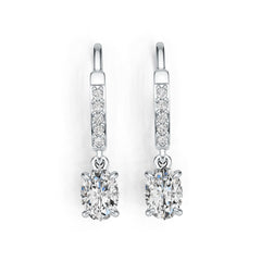 10K Gold Semi Mount Earrings Setting Oval OV 7x5mm with Moissanite Accent DHJ