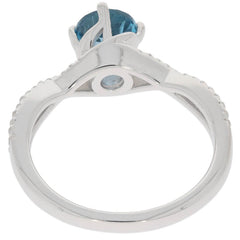 Platinum Semi Mount Ring Setting Round RD 6X6mm Cross Shank White Top Diamond Accent Syzjewelry
