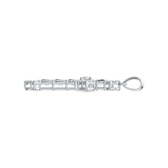 Sterling Silver Semi Mount Pendant Setting Round RD 4x4mm Cross Theme DHJ