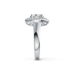 Sterling Silver Semi Mount Ring Setting Oval OV 8X6mm Double Halo DHJ