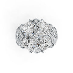 18K Gold Semi Mount Ring Setting Heart HT 7X7mm with Diamond Accent DHJ