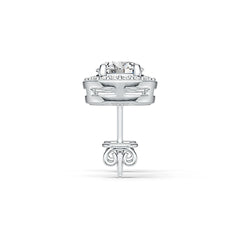 Sterling Silver Semi Mount Earrings Setting Round RD 6x6mm Halo Stud DHJ
