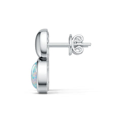 Platinum Semi Mount Earrings Setting Round Ro 5x8mm Syz Jewelry