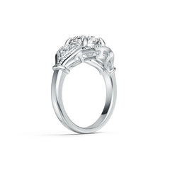 14K Gold Semi Mount Ring Setting Round RD 8x8mm Diamond Accent DHJ