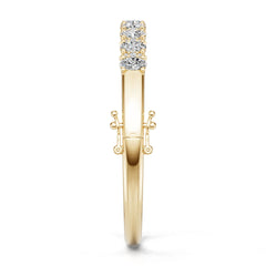 14K Gold Semi Mount Ring Setting Round Ro 6x4mm Diamond Accent Syz Jewelry