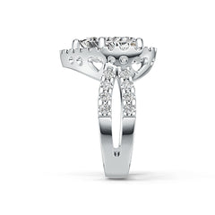 Sterling Silver Semi Mount Ring Setting Princess Square 6X6mm Heart Theme Syzjewelry