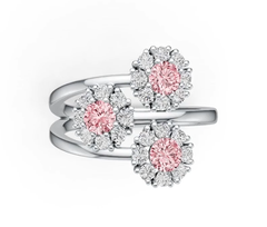 18K Gold Semi Mount Ring Setting Round RD 4x4mm Diamond Accent DHJ