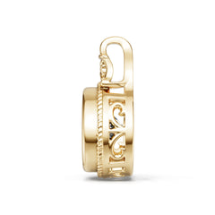 18K Gold Semi Mount Pendant Setting Round Ro 6x6mm Syz Jewelry