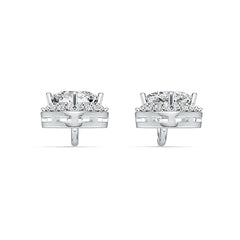 Sterling Silver Semi Mount Earrings Setting Cushion CU 8X8mm DHJ