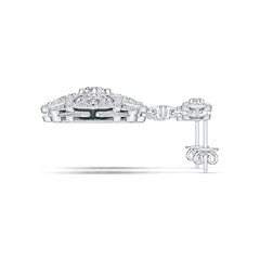 Platinum Semi Mount Earrings Setting Round RD 5x5mm Diamond Accent DHJ