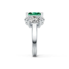Sterling Silver Semi Mount Ring Setting Emerald OCT 10X8mm OV 8X6mm DHJ
