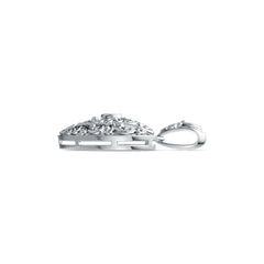 Platinum Semi Mount Pendant Setting Round RD 3.5mm Filigree Heart Theme DHJ