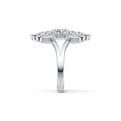 18K Gold Semi Mount Ring Setting Oval OV 7X5mm Diamond Accent DHJ
