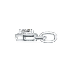 18K Gold Semi Mount Pendant Setting Heart HT 6X6mm Halo with Diamond Accent DHJ