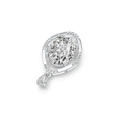 Platinum Semi Mount Pendant Setting Oval OV 16x12mm PE 6x4mm Diamond Accent Syzjewelry