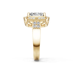 14K Gold Semi Mount Ring Setting Round Ro 10x10mm Diamond Accent Syz Jewelry