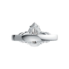 Platinum Semi Mount Ring Setting Pear PE 12X8mm PE 7X5mm Diamond Accent DHJ
