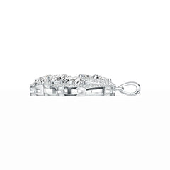 Sterling Silver Semi Mount Pendant Setting Oval OV 7X5mm with White Topaz DHJ
