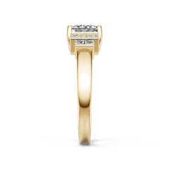 18K Gold Semi Mount Ring Setting Princess Pr 7x7mm Diamond Accent Syz Jewelry