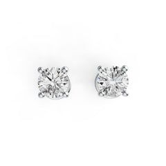 Platinum Semi Mount Earrings Setting Round RD 4x4mm Stud DHJ