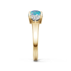 10K Gold Semi Mount Ring Setting Round Ro 8x8mm Moissanite Accent Syz Jewelry