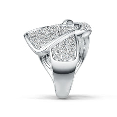 Sterling Silver Ring Belt Buckle Theme with White Topaz or Moissanite - Syzjewelry