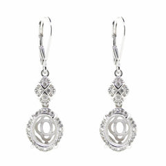 10K Gold Semi Mount Earrings Setting Oval OV 10X8mm Moissanite Accent Syzjewelry