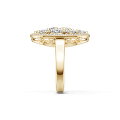 14K Gold Semi Mount Ring Setting Round Ro 6x4mm Diamond Accent Syz Jewelry