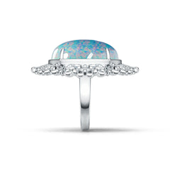 Sterling Silver Semi Mount Ring Setting Oval OV 21X16.5mm Cabochon DHJ