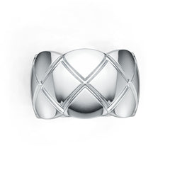 10K Gold Band Ring 13mm Wide with Pattern DHJ