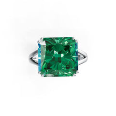 Platinum Semi Mount Ring Setting Emerald OCT 14X14mm Solitaire DHJ
