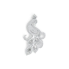 18K Gold Semi Mount Pendant Setting Pear PE 5X3mm Peacock Theme Diamond Accent DHJ