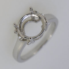 Platinum Semi Mount Ring Setting Round RD 10x10mm Solitaire Diamond Accent Syzjewelry