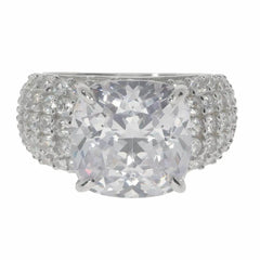 18K Gold Semi Mount Ring Setting Cushion CU 12X12mm Engagement Diamond Accent DHJ
