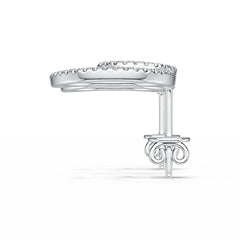 Sterling Silver Earrings Double Circle Theme with White Topaz or Moissanite DHJ