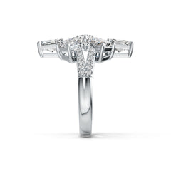 Sterling Silver Semi Mount Ring Setting Emerald OCT 6X4mm SQ 3X3mm DHJ