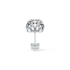 Platinum Semi Mount Earrings Setting Round RD 6x6mm DHJ