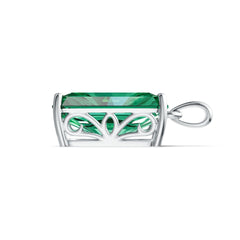 Sterling Silver Semi Mount Pendant Setting Emerald OCT 16X12mm DHJ