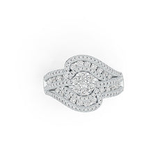 10K Gold Ring Multi-Row with or Moissanite Moissanite Accent DHJ
